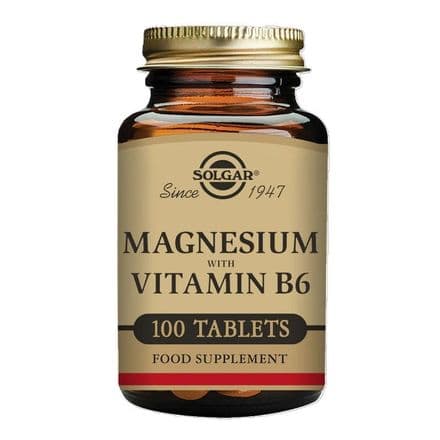 Magnesium & Vitamin B6 x 100 Tablets; Muscle Function, Energy; Solgar