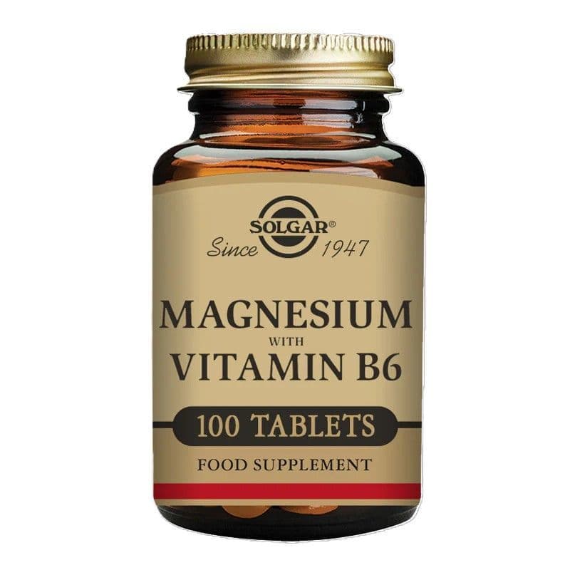 Magnesium & Vitamin B6 x 100 Tablets; Muscle Function, Energy; Solgar