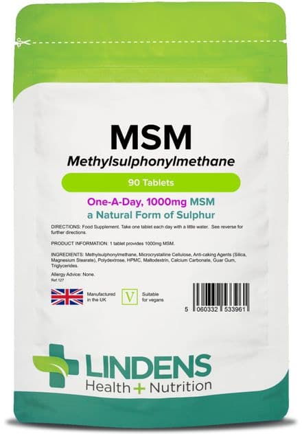 MSM (methyl-sulfonyl-methane) 1000mg x 90/360 Tablets; Lindens