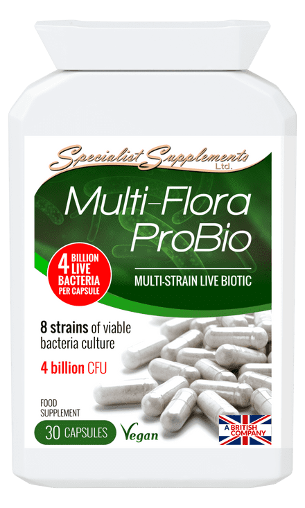 Multi-Flora ProBio x 30 Veg-Capsules; 8 Strain Biotic; Specialist Supplements