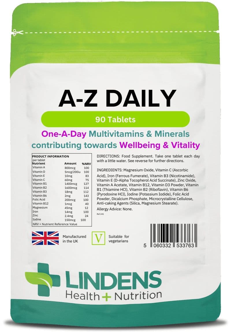Multivitamin A-Z Daily x 90 Tablets; Multivitamins & Minerals; Lindens