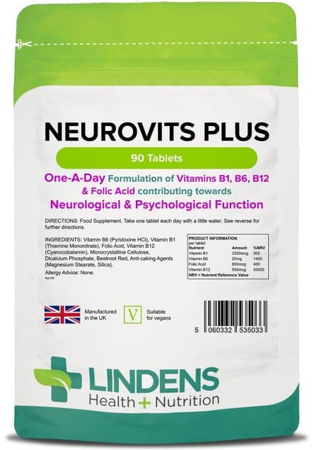 Neurovits Plus (B1, B6, B12, Folic Acid) x 90/360 Tablets; Lindens