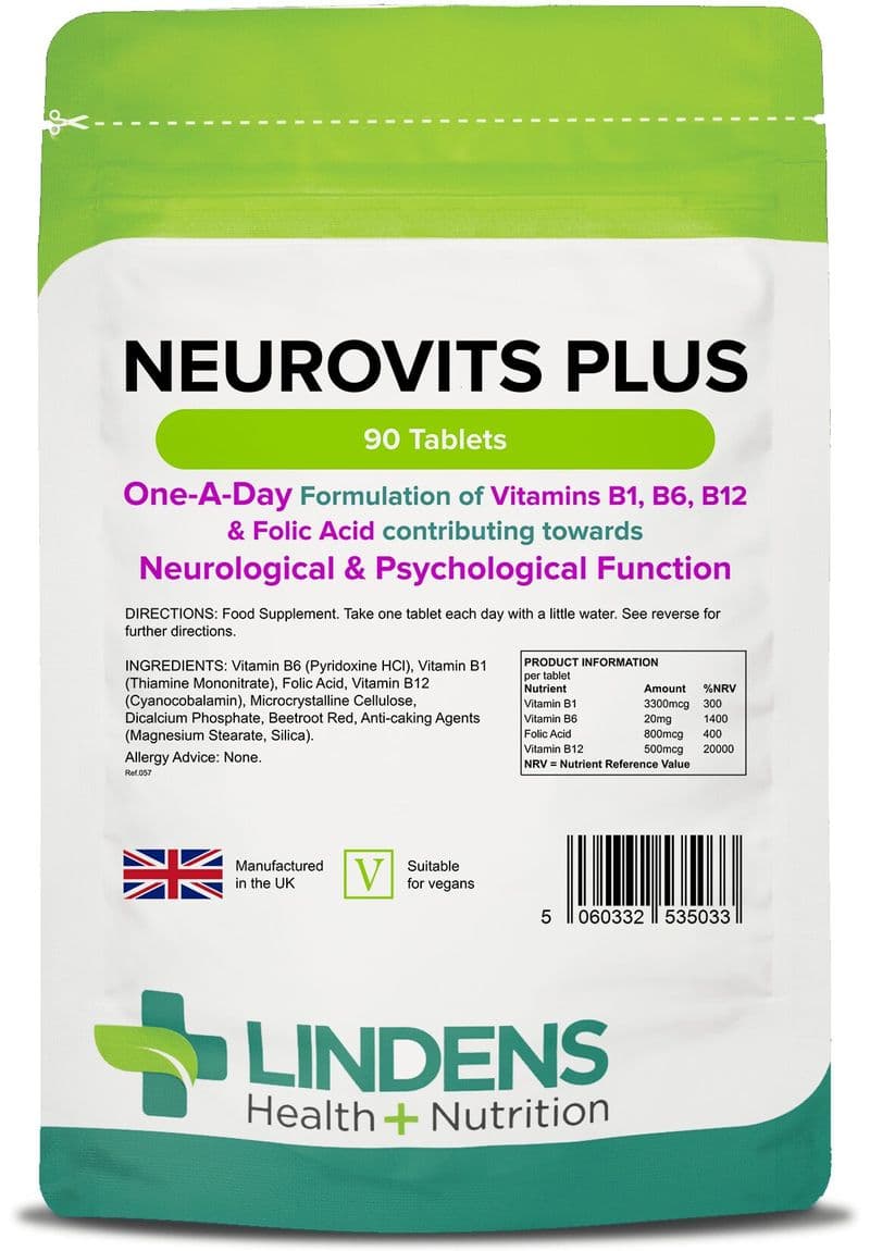Neurovits Plus (B1, B6, B12, Folic Acid) x 90/360 Tablets; Lindens