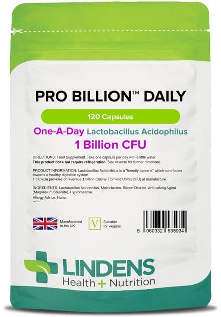 Pro Billion Daily x 120 Veg-Capsules; 1 Billion CFU; Lindens
