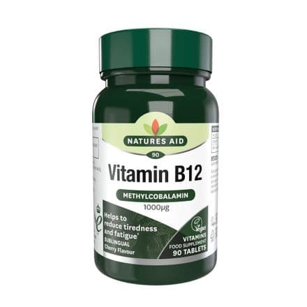 Vitamin B12 Methylcobalamin 1000mcg x 90/180 Sublingual Tablets; Natures Aid