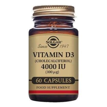 Vitamin D3 (Cholecalciferol) 4000iu x 60/120 Veg-Capsules; Solgar