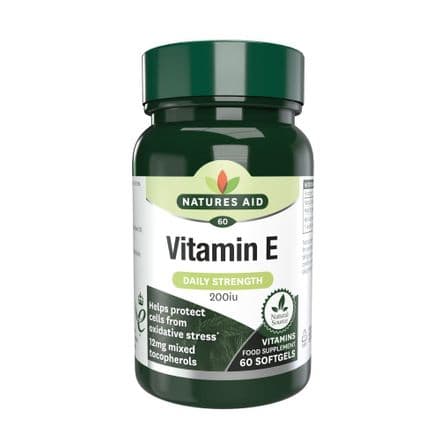 Vitamin E 200iu x 60 Softgels; Natural Source; Natures Aid
