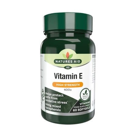 Vitamin E 400iu x 60 Softgels; Natural Source; Natures Aid