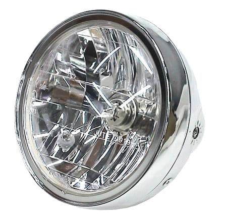 7 inch Chrome Headlamp Unit - Right Dip (European)