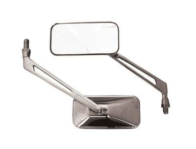 Bar Mounted 'Deco' Rectangular Chrome Mirrors