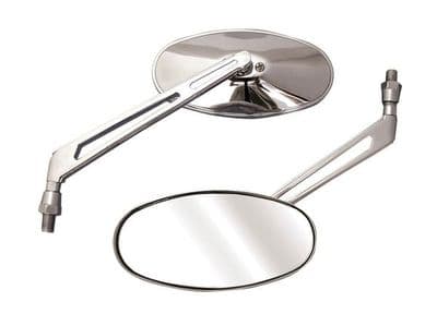 Bar Mounted Oval Chrome Mirrors