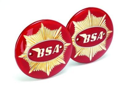 BSA Gold Star Fuel Tank Badges - Red/Gold (pair)