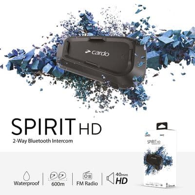 Cardo Spirit HD Bluetooth intercom with HD speakers and built-in radio with RDS - Duo Pack