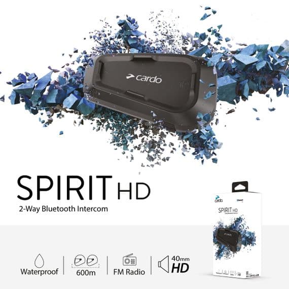 Cardo Spirit HD Bluetooth intercom with HD speakers and built-in radio with RDS - Single