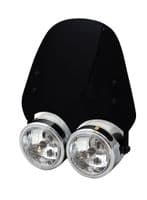 Motorcycle Fly Screen for Dominator Twin Round Headlamp Sets - choice of colours