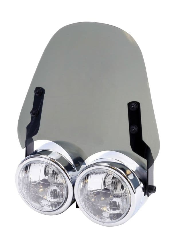 Dominator Rally Windscreen Motorcycle Fly Screen for Dominator Twin Round Headlamp Sets - choice ...