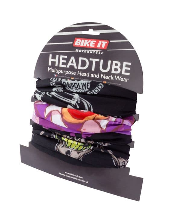 Motorcycle 'Faces' Neck Tube - pack of 3