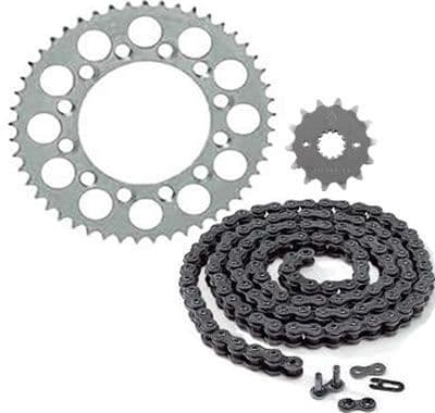 Steel Chain and Sprocket Set - Honda CG 125 W (1998-2001)