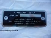 Standard 10 Commission plate