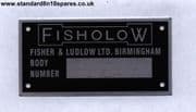 Standard 8 10 Pennant Fisher and Ludlow Body plate