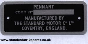 Standard Pennant Commission plate