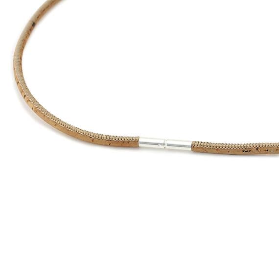 3mm Cork Necklace With Sterling Silver Twist Clasp