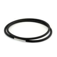 3mm Rubber Bracelet With Silver Twist Clasp-Double Wrapped