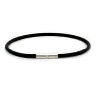 Slim Rubber Bracelet With Silver Twist Clasp