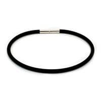 Slim Rubber Bracelet With Silver Twist Clasp