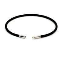 Slim Rubber Bracelet With Silver Twist Clasp