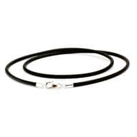 3mm Rubber Necklace With Sterling Silver Clasp