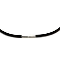 3mm Rubber Necklace With sterling Silver Twist Clasp