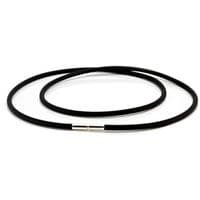 3mm Rubber Necklace With sterling Silver Twist Clasp