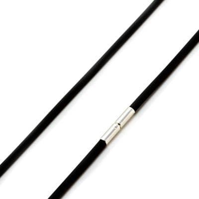 3mm Rubber Necklace With sterling Silver Twist Clasp