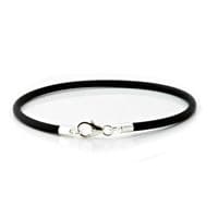 3mm Rubber & Sterling Silver Bracelet
