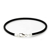 3mm Rubber & Sterling Silver Bracelet