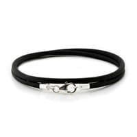 3mm Rubber & Sterling Silver Bracelet-Double Wrapped