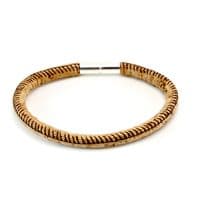 5mm Cork Bracelet With Sterling Silver Twist Clasp-Natural