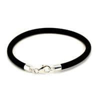 5mm Rubber Bracelet With Sterling Silver Clasp
