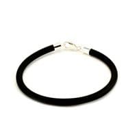 5mm Rubber Bracelet With Sterling Silver Clasp