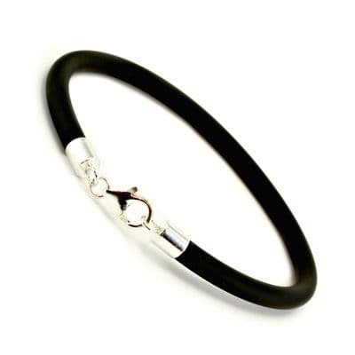 5mm Rubber Bracelet With Sterling Silver Clasp