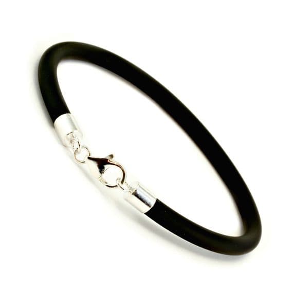5mm Rubber Bracelet With Sterling Silver Clasp