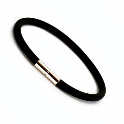 5mm Rubber Bracelet With Sterling Silver Twist Clasp