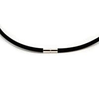 5mm Rubber Necklace With sterling Silver Twist Clasp