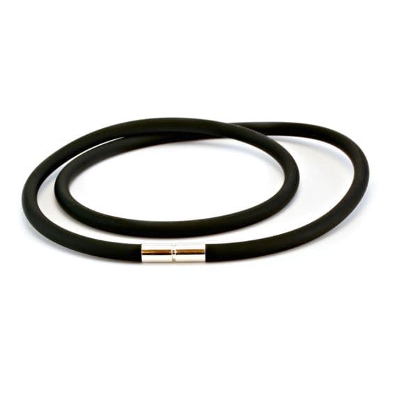 5mm Rubber Necklace With sterling Silver Twist Clasp