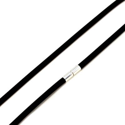 5mm Rubber Necklace With sterling Silver Twist Clasp