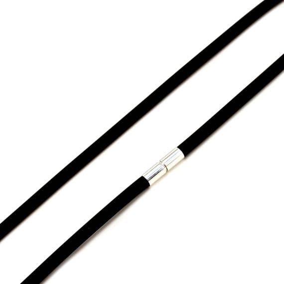 5mm Rubber Necklace With sterling Silver Twist Clasp