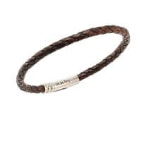 Antique Brown Braided Double wrapped  Leather Bracelet With Steel Trigger Clasp