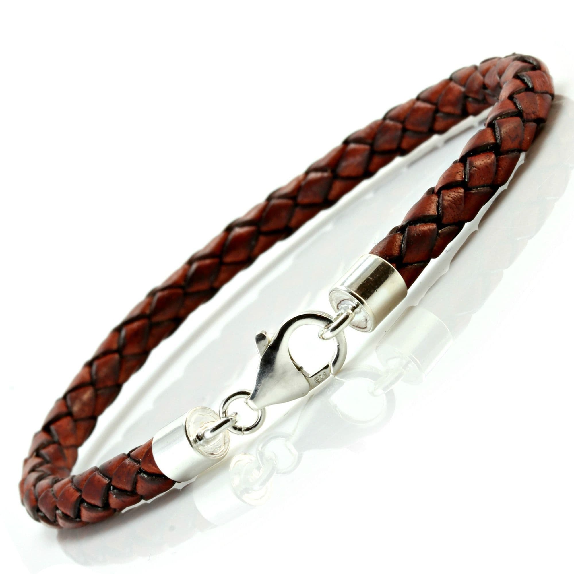 Mens Braided Leather Bracelet Personalized ,Mens Initial A Z Bra 並行輸入品 Black Braided Leather Bracelet | In stock! | Lucleon