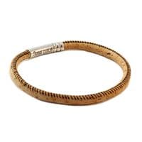 Cork Bracelet With Stainless Steel Clasp-Natural
